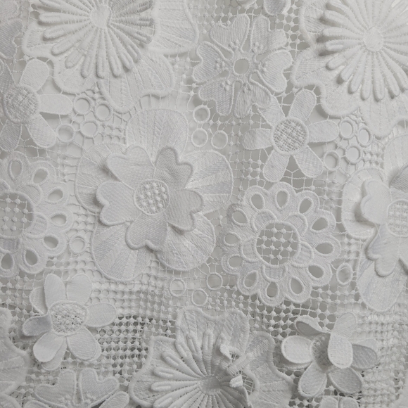 Tuckernuck Blanc Guipure Lace Blythe Dress White Dimensional Floral Bridal SM - Picture 14 of 16